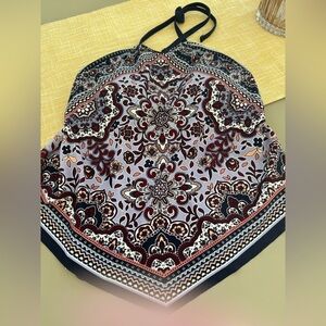 Woman’s Blue Print Bathing Suit Top